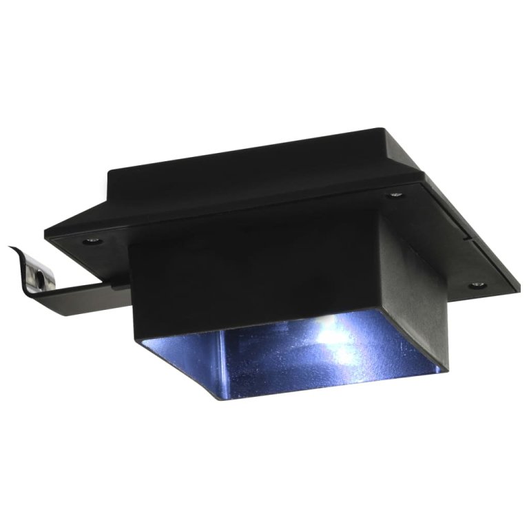 Lămpi solare de exterior, 12 buc., negru, 12 cm, pătrat, LED