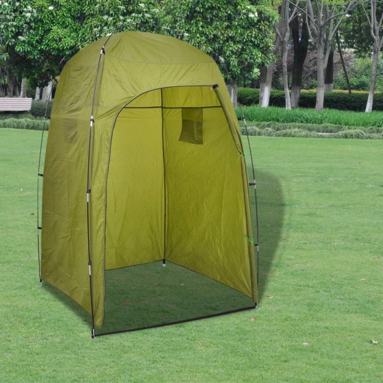 Toaletă portabilă de camping cu cort, 10+10 L