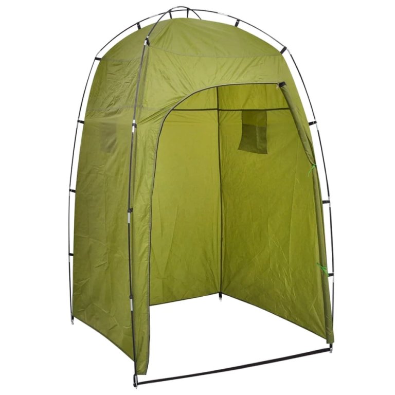 Toaletă portabilă de camping cu cort, 10+10 L