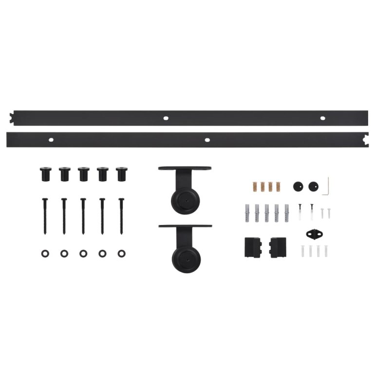 Set feronerie pentru uși glisante SKIEN, negru, 183 cm, oțel