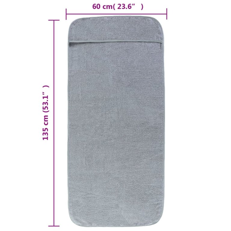 Prosoape de plajă, 4 buc., gri, 60x135 cm, textil 400 GSM