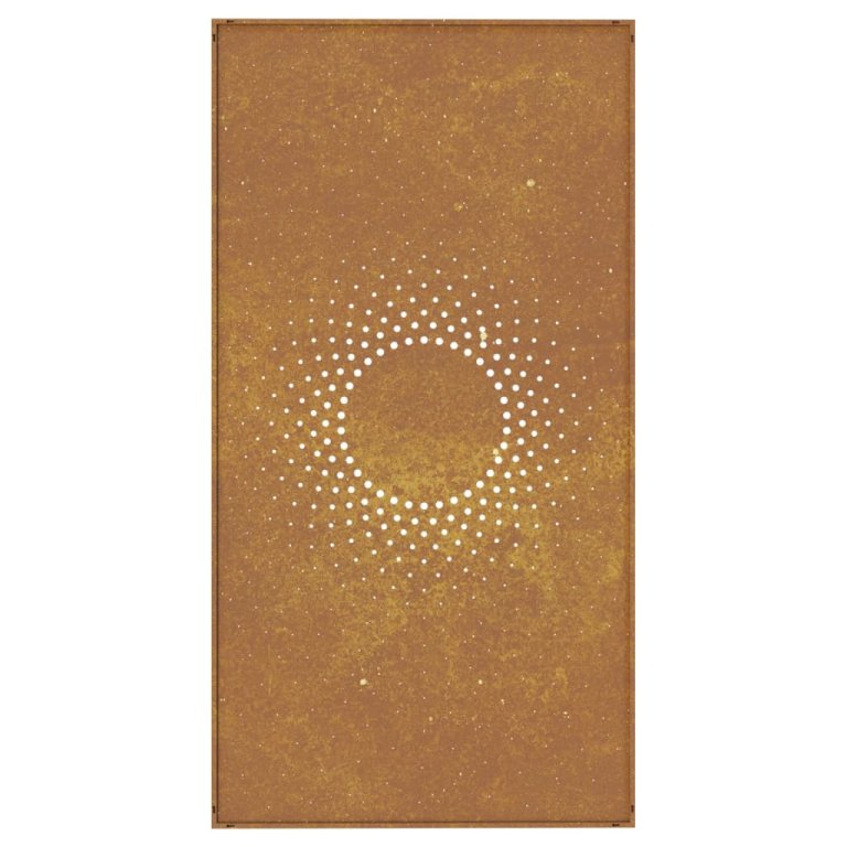 Decor perete de grădină 105x55 cm design soare oțel Corten