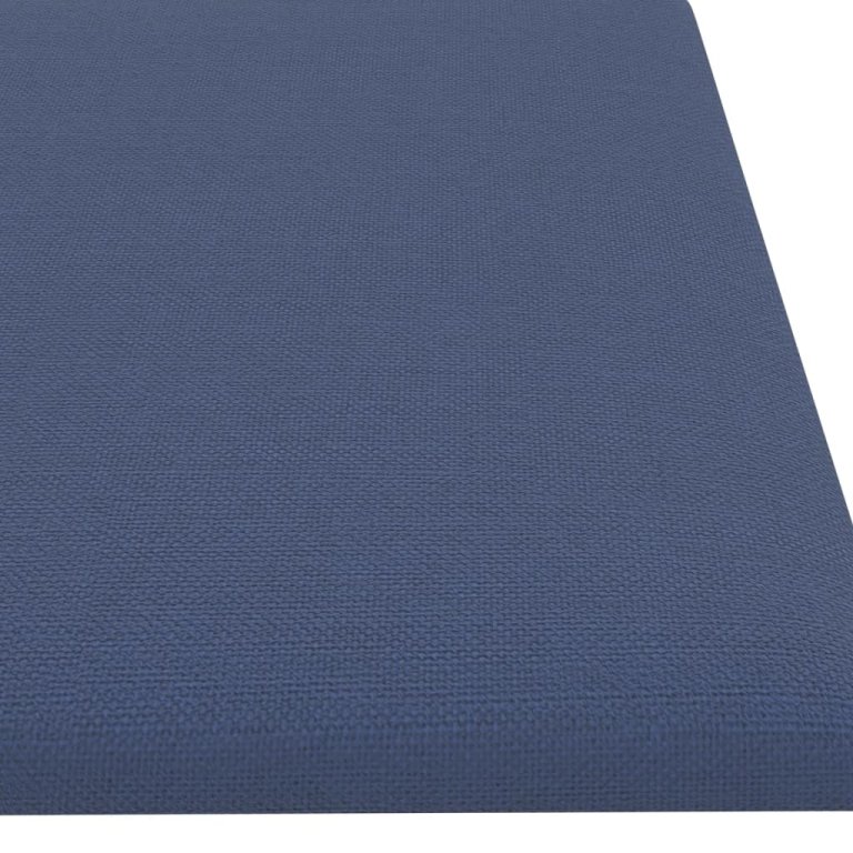 Panouri de perete, 12 buc., albastru, 60x15 cm, textil, 1,08 m²