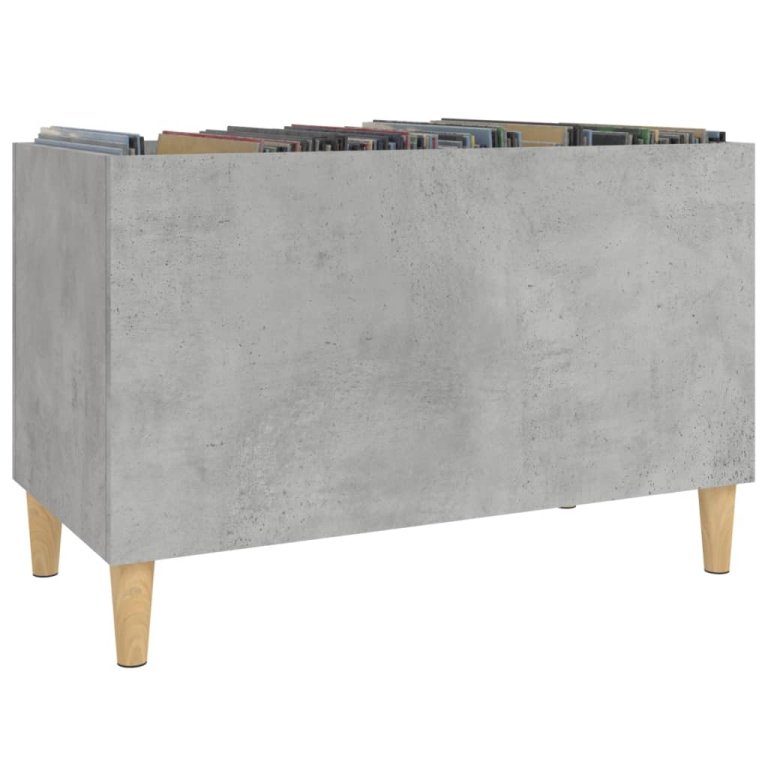 Dulap pentru discuri, gri beton, 74,5x38x48 cm, lemn prelucrat