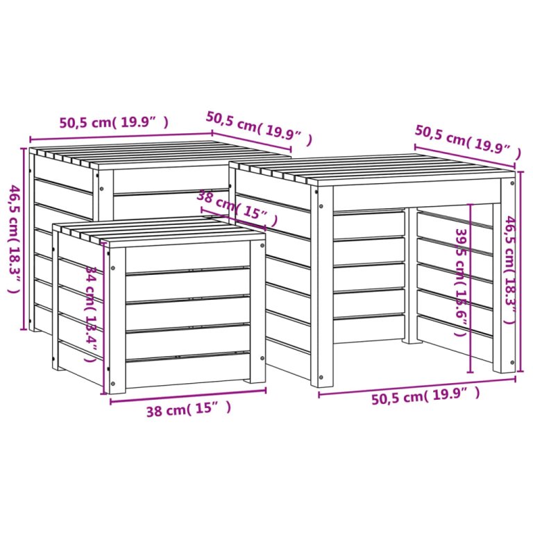 Set mobilier de bar, 3 piese, maro miere, lemn masiv de pin