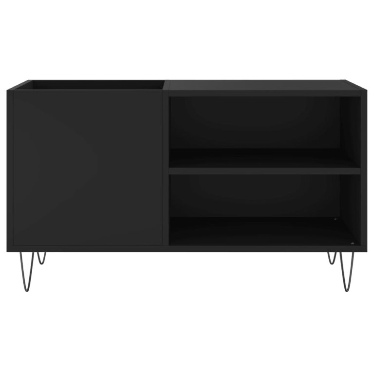 Dulap pentru discuri, negru, 85x38x48 cm, lemn prelucrat