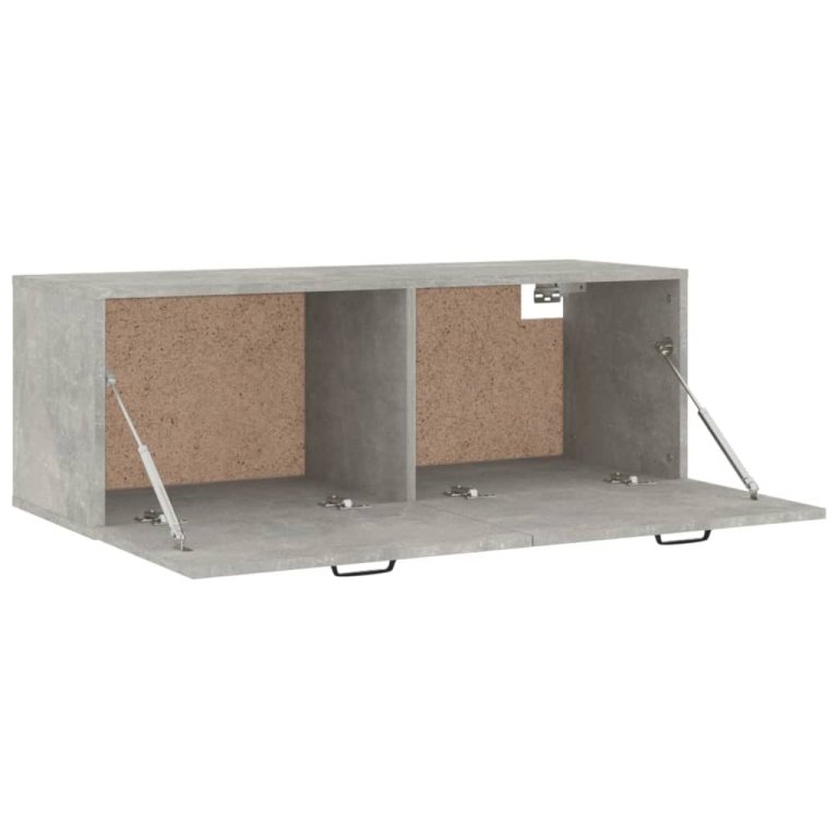 Dulap de perete, gri beton, 100x36,5x35 cm, lemn prelucrat