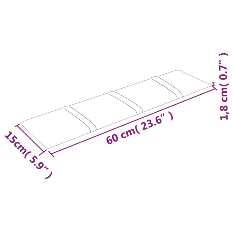 Panouri de perete 12 buc. gri deschis 60x15 cm catifea 1,08 m²