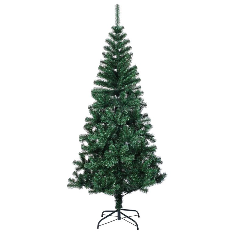 Brad de Crăciun artificial cu vârfuri irizate verde 210 cm PVC