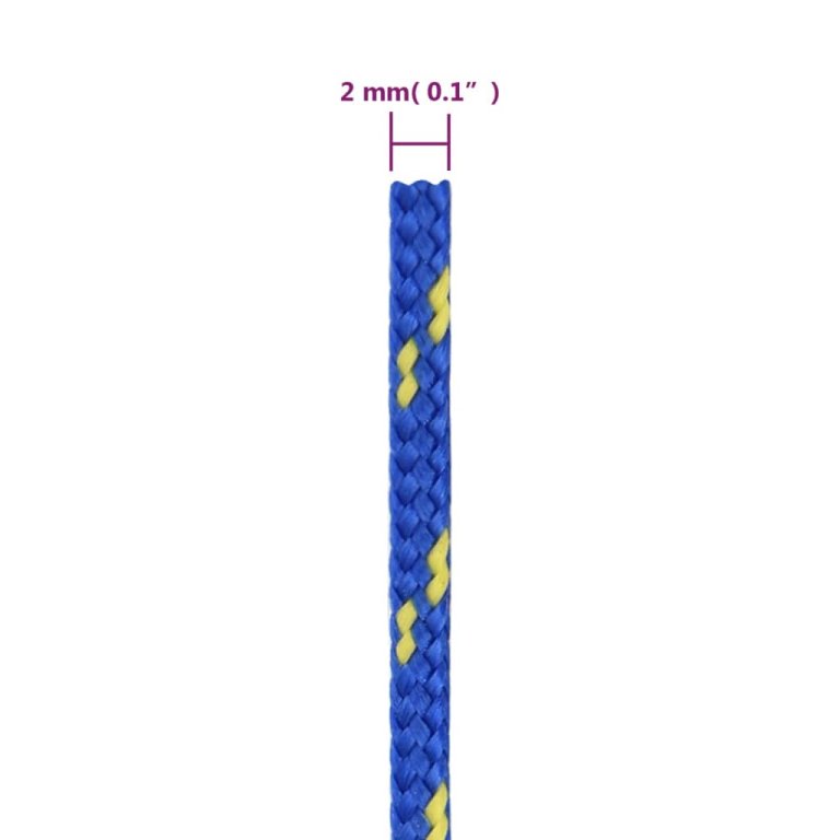 Frânghie de barcă, albastru, 2 mm, 250 m, polipropilenă