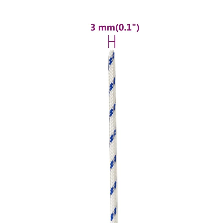 Frânghie de barcă, alb, 3 mm, 100 m, polipropilenă