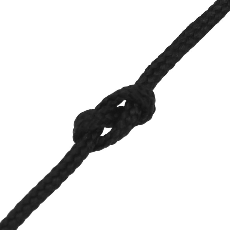 Frânghie de barcă, negru complet, 4 mm, 50 m, polipropilenă