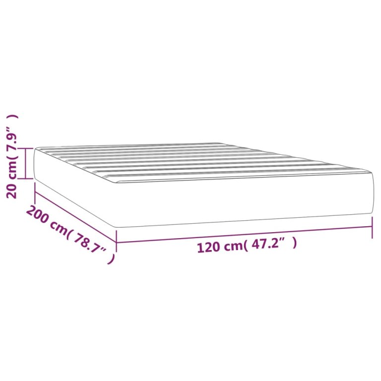 Saltea de pat cu arcuri, gri, 120x200x20 cm, piele ecologică