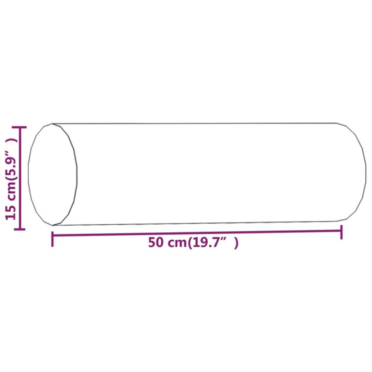 Perne decorative, 2 buc., crem, Ø15x50 cm, catifea