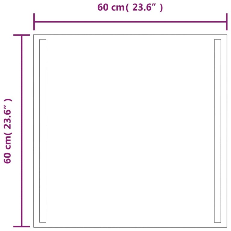 Oglinda de baie cu LED, 60x60 cm