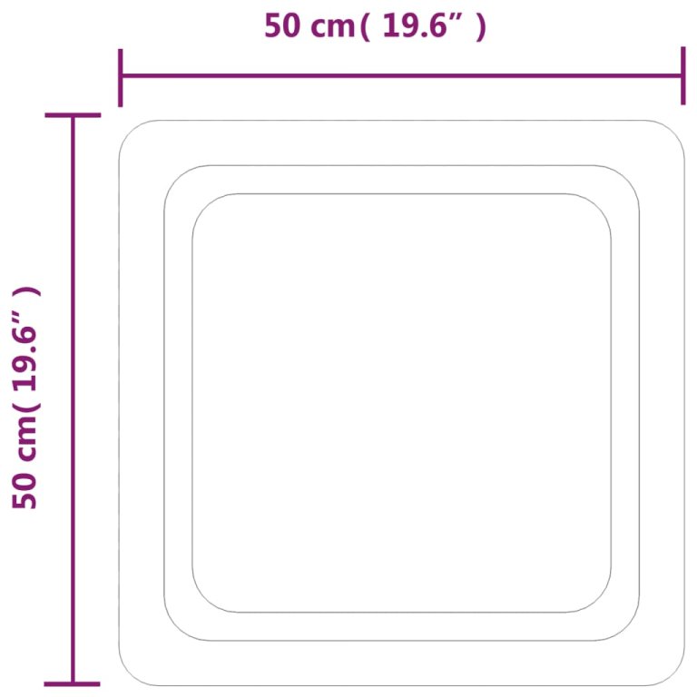 Oglindă de baie cu LED, 50x50 cm