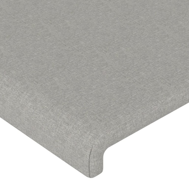 Tăblie de pat cu aripioare gri deschis 83x23x118/128 cm textil