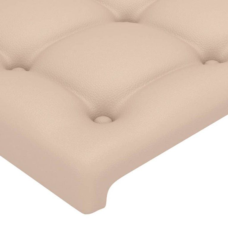 Tăblie pat cu aripioare cappuccino 83x23x118/128 cm piele eco