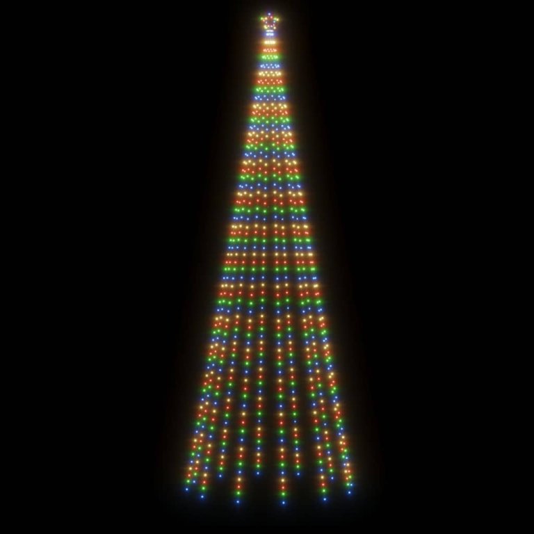 Brad de Crăciun cu țăruș, 732 LED-uri, multicolor, 500 cm