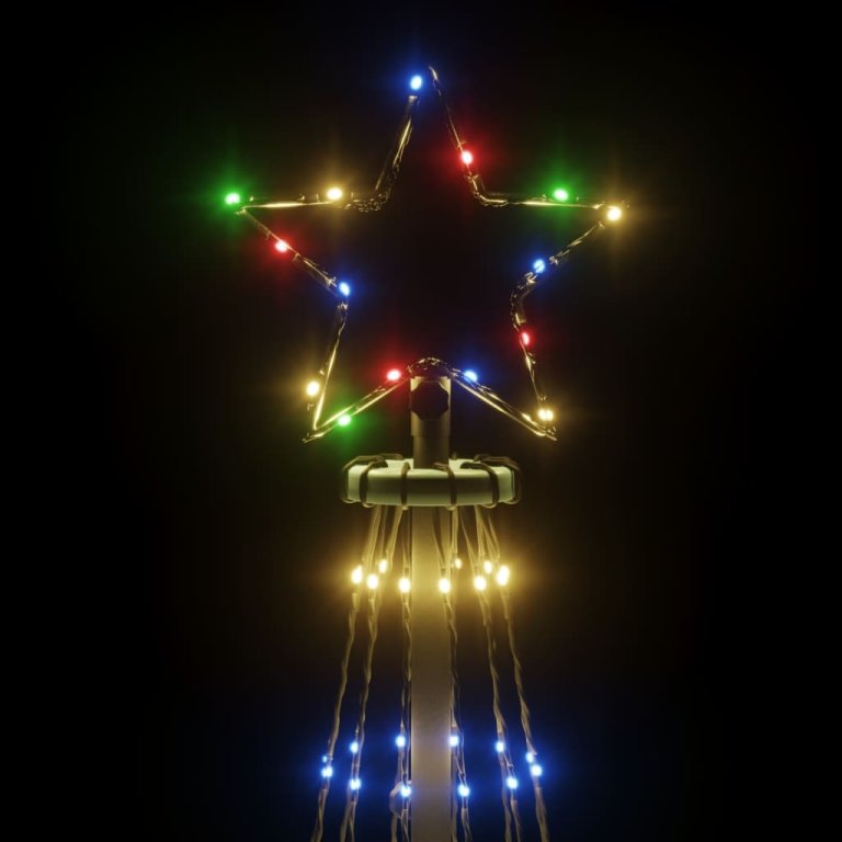 Brad de Crăciun cu țăruș, 732 LED-uri, multicolor, 500 cm