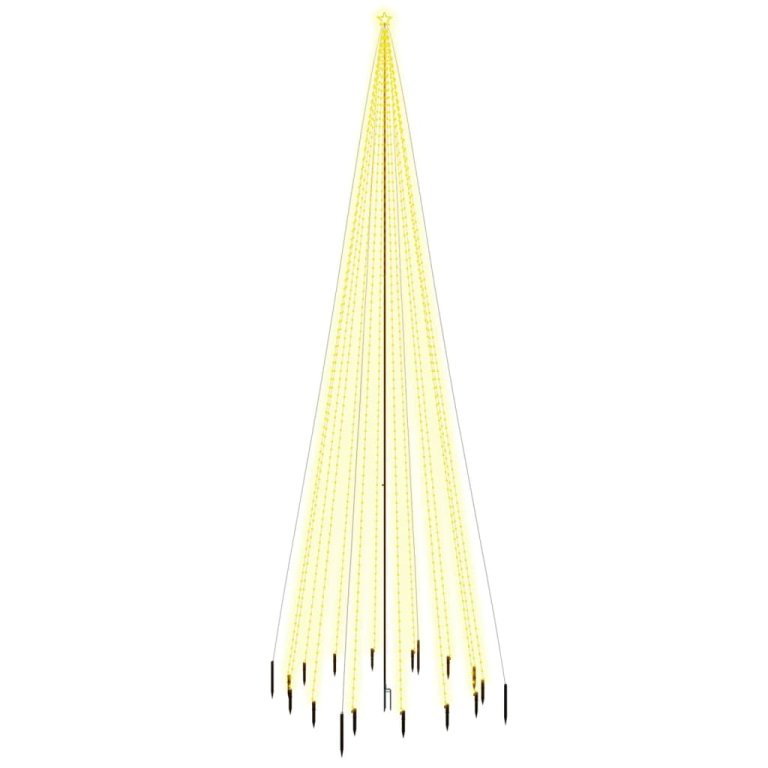 Brad de Crăciun cu țăruș, 1134 LED-uri, alb cald, 800 cm