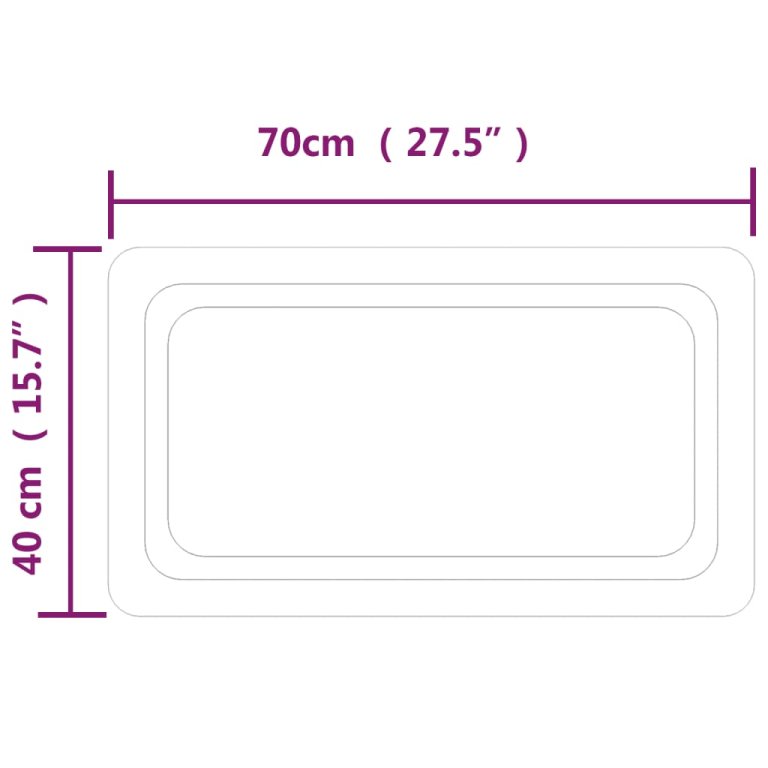 Oglindă de baie cu LED, 40x70 cm