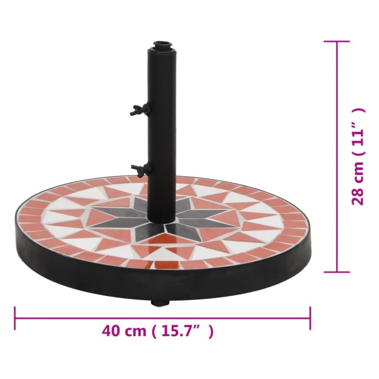 Suport umbrelă de soare, cărămiziu și alb, rotund, 12 kg