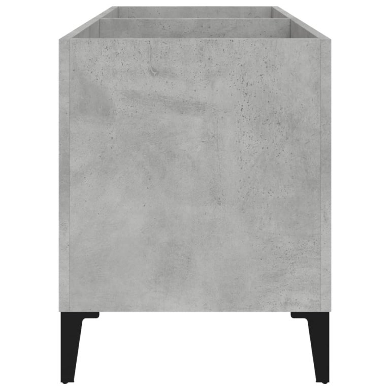 Dulap pentru discuri, gri beton, 74,5x38x48 cm, lemn prelucrat