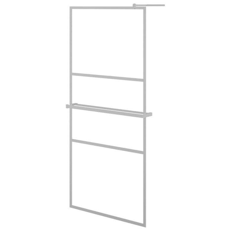 Paravan duș walk-in cu raft crom 100x195 cm sticlă ESG/aluminiu