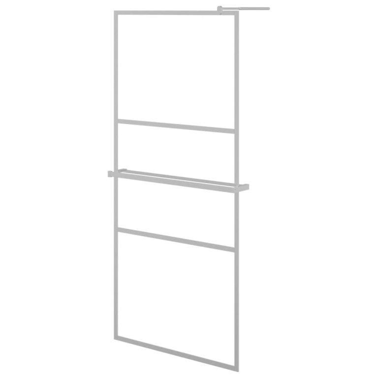 Paravan duș walk-in cu raft crom 100x195 cm sticlă ESG/aluminiu