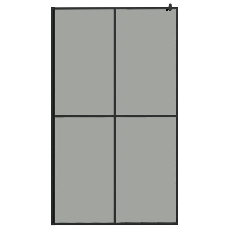 Paravan duș walk-in cu raft negru 118x195cm sticlă ESG/aluminiu