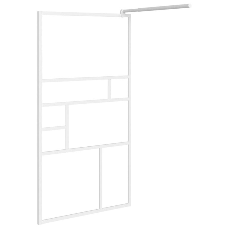 Paravan duș walk-in cu raft alb 90x195 cm sticlă ESG/aluminiu