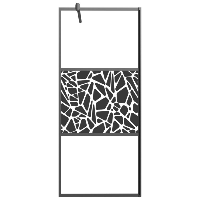 Paravan duș walk-in cu raft negru 80x195 cm sticlă ESG/aluminiu