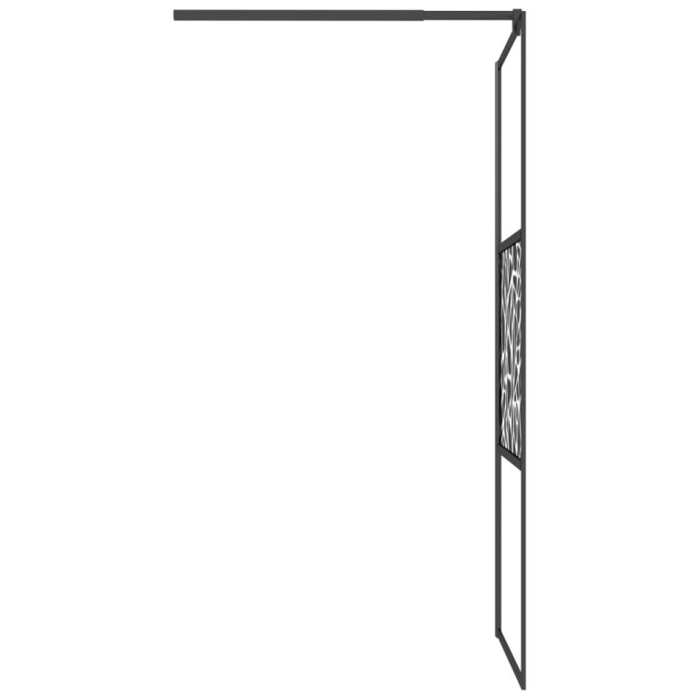 Paravan duș walk-in cu raft negru 80x195 cm sticlă ESG/aluminiu