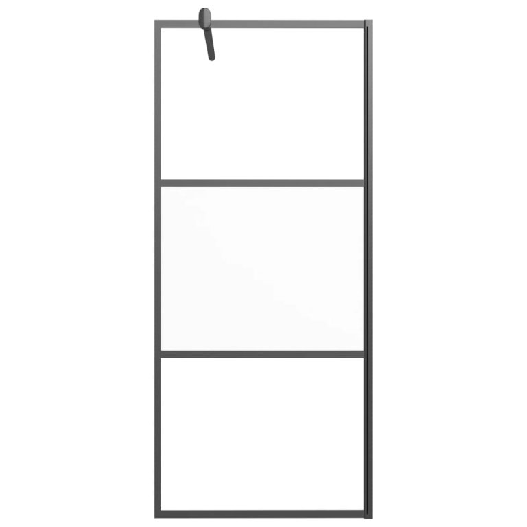 Paravan duș walk-in cu raft negru 80x195 cm sticlă ESG/aluminiu