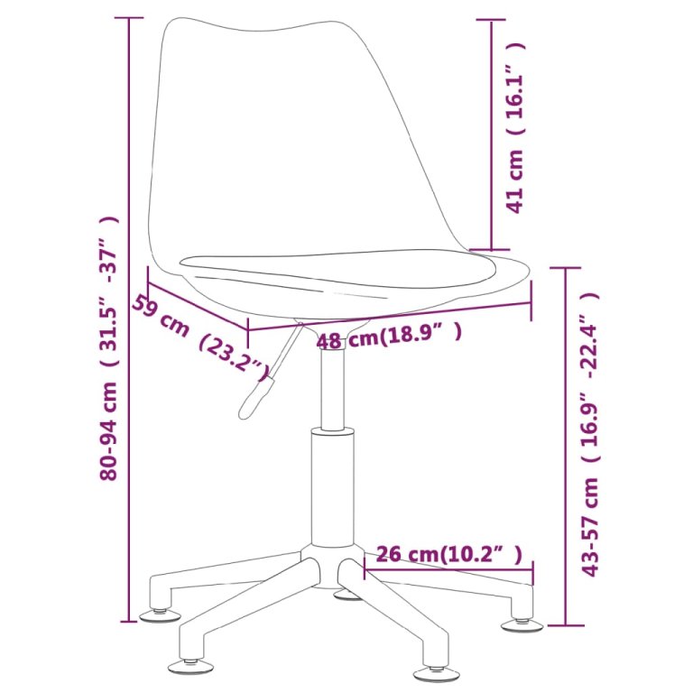 Scaune de bucătărie pivotante, 4 buc., maro închis, textil