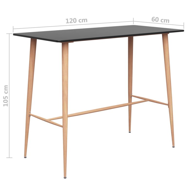 Set mobilier de bar, 5 piese, negru