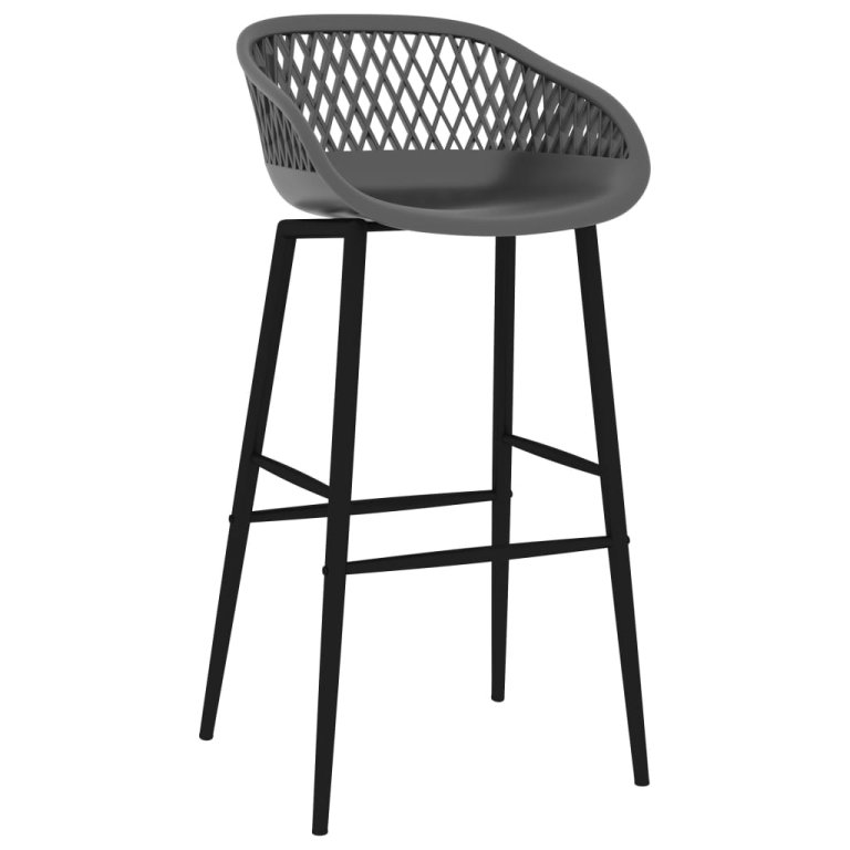 Set mobilier de bar, 7 piese, negru și gri