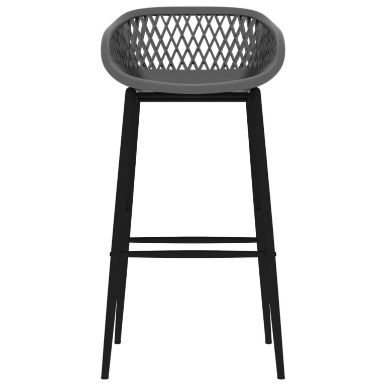 Set mobilier de bar, 7 piese, negru și gri