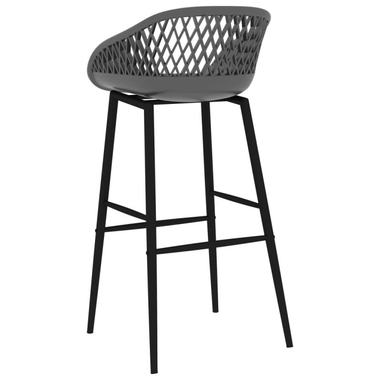 Set mobilier de bar, 7 piese, negru și gri