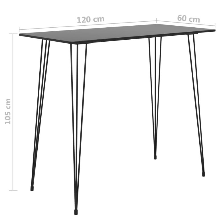 Set mobilier de bar, 7 piese, negru și gri