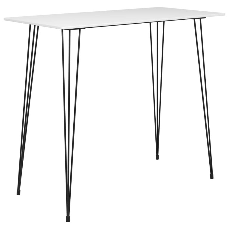 Set mobilier de bar, 7 piese, alb și negru