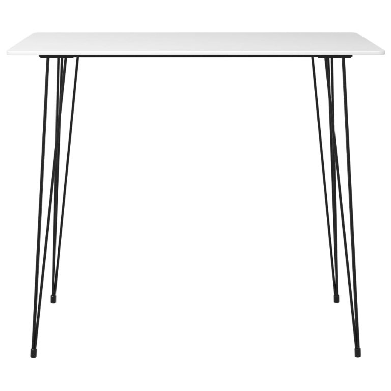 Set mobilier de bar, 7 piese, alb și negru