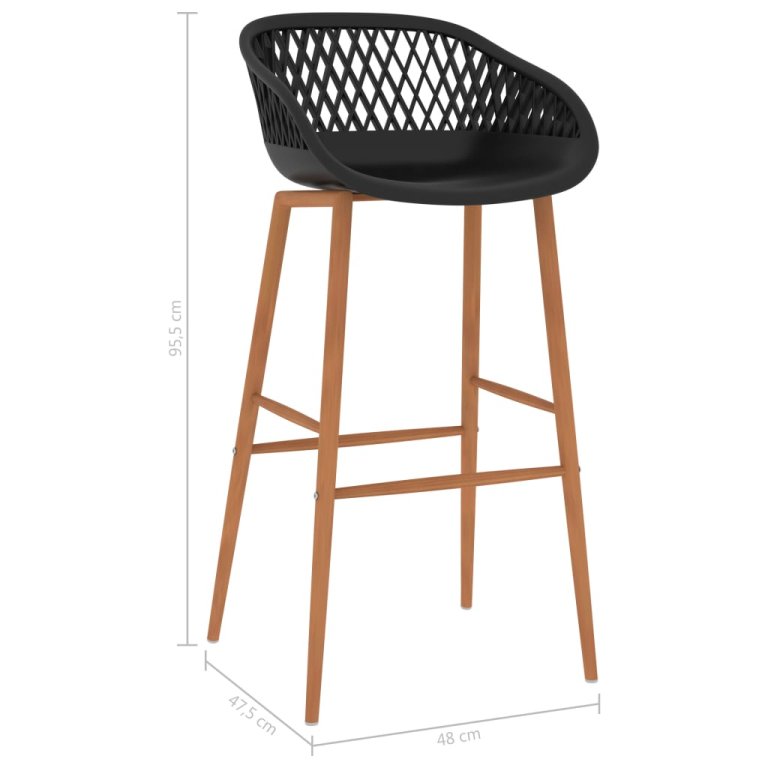 Set mobilier de bar, 7 piese, alb și negru