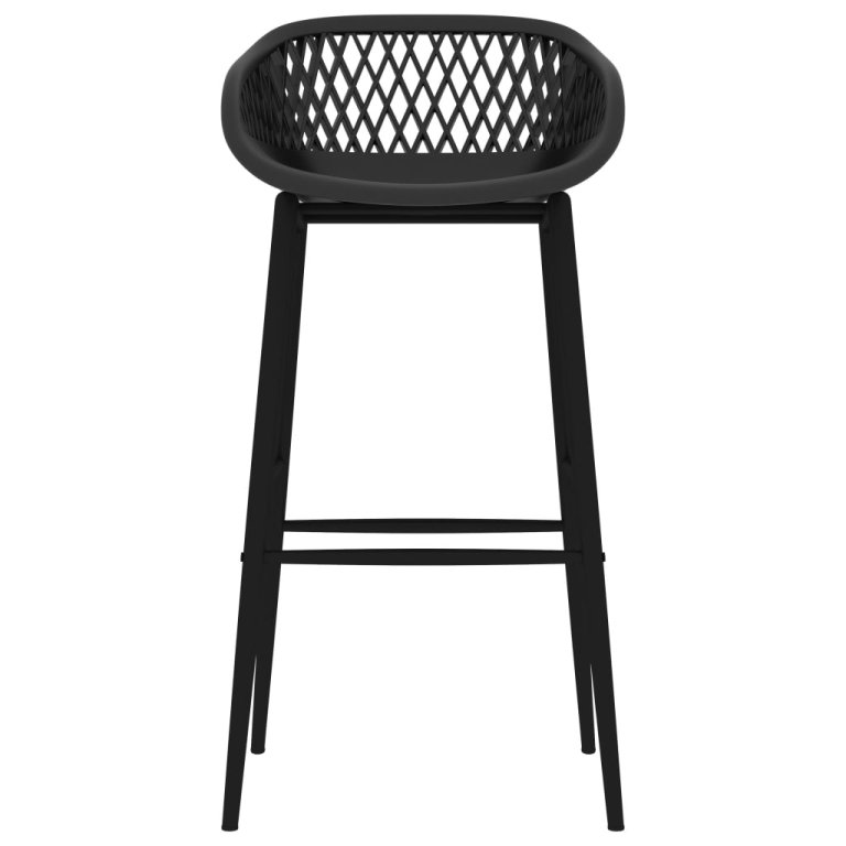 Set mobilier de bar, 7 piese, alb și negru