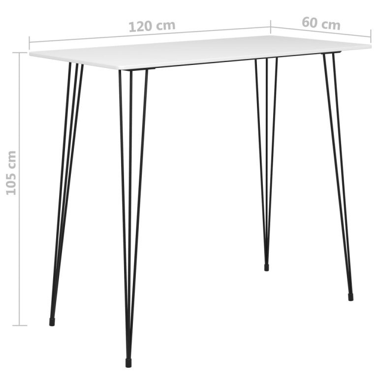 Set mobilier de bar, 7 piese, alb și negru