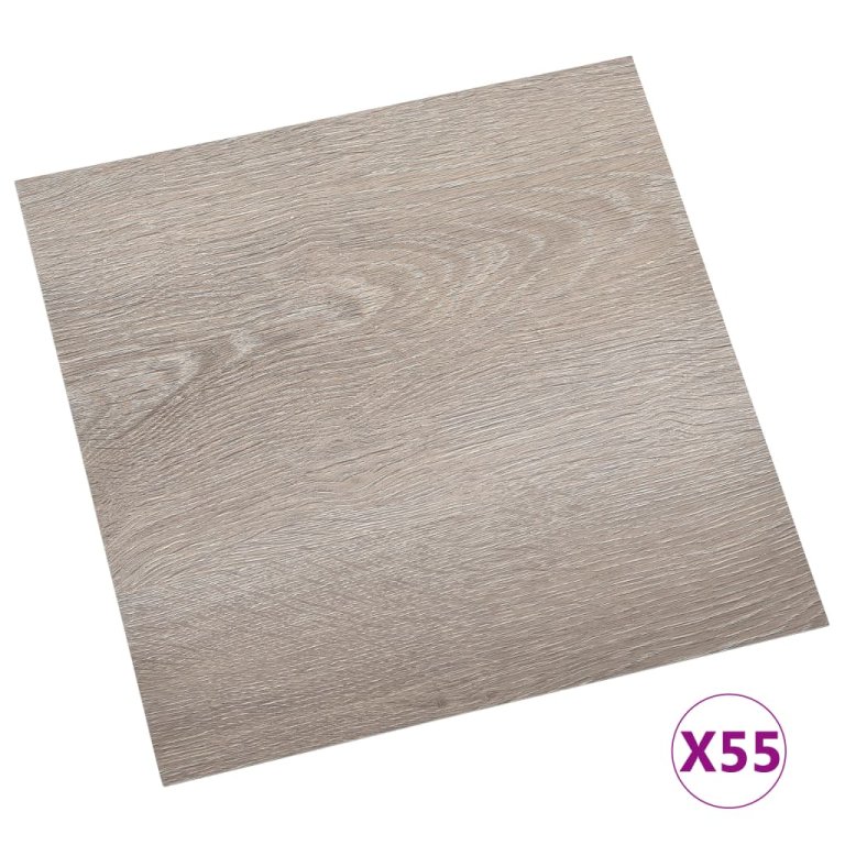 Plăci de pardoseală autoadezive 55 buc. gri taupe PVC 5,11 m²