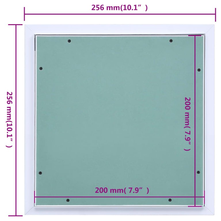 Trapă de acces din gips-carton, cadru de aluminiu, 200 x 200 mm