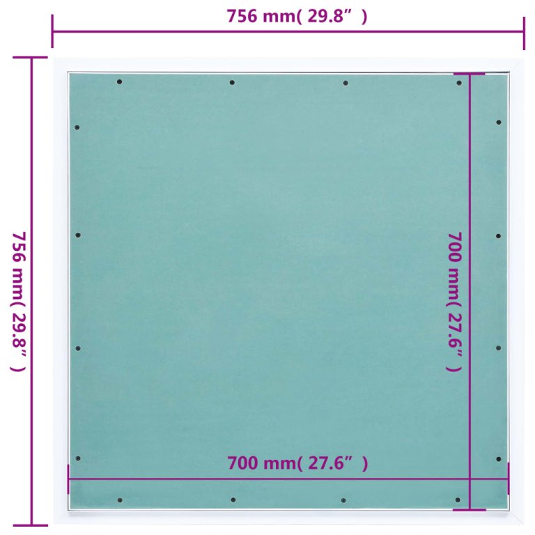 Trapă de acces din gips-carton, cadru de aluminiu, 700 x 700 mm