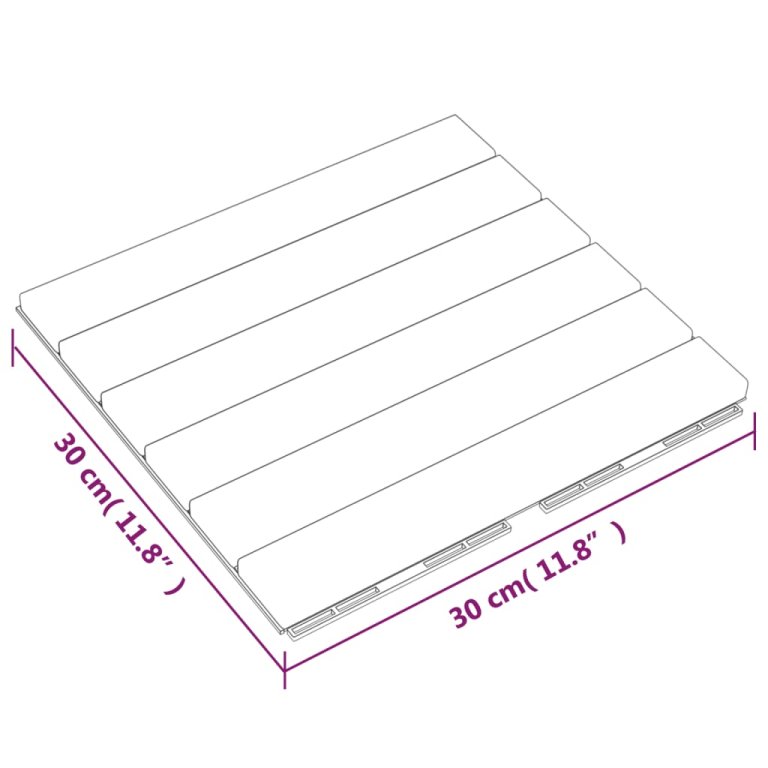 Placi pardoseală 30 buc. 30x30 cm lemn masiv tec model vertical